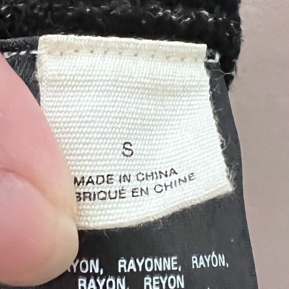 Anthro MOTH Soft Jacquard Dot Striped Black Cream Knit Flare Skater Skirt Small - Picture 8 of 8